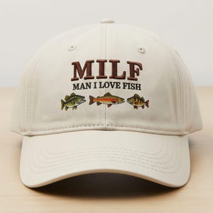 Man I Love Fish Embroidered Baseball Cap Funny Meme Hat, Vintage Style Classic Dad Cap Gen Z Humor Embroidery Gift For Dad Grandpa