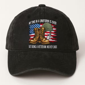 Embroidered Veteran Classic Military Hat, Army Service Baseball Cap, Veteran Gift, Patriotic Embroidered Cap For Dad For Grandpa