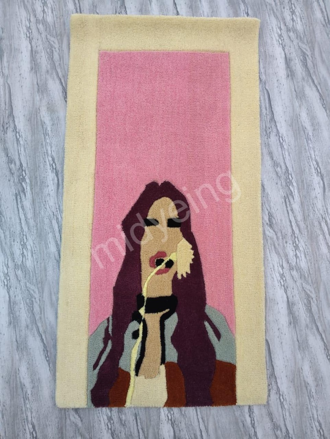 Lady Rugs Modern-tufted Wool Rug: Pink Lady Design ,handmade Carpet - Etsy