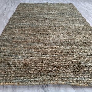 Handwoven Sumak Jute Rug Grey Flatweave Carpet | Natural Fiber Area Rug for Living Room, Bedroom & Sustainable and housewarming decor
