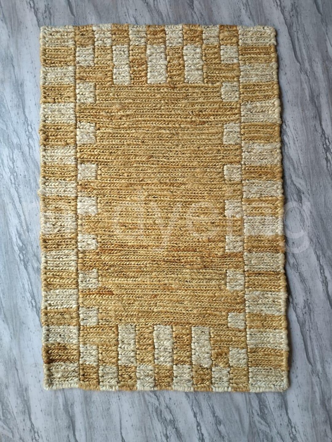 Handmade Braided Natural Solid Border Jute Rug Custom Size Perfect for ...