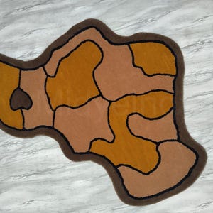 Handmade Abstract Area Rug  Earthy Tones with Organic Shapes, Modern Irregular Carpet for Living Rooms, Bedrooms & Art Space  5x8, 6x9, 8x10