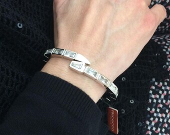 Stainless Steel Bangle in White Gold Finish | Rebecca Italian Crafted Fine Jewelry Gift
