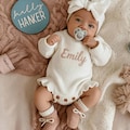 Embroidered Baby Outfit, Personalized Baby Name Romper, Infant Name Bodysuit,Newborn Gift,Baby Shower,First Birthday Gift,Coming Home Outfit product logo