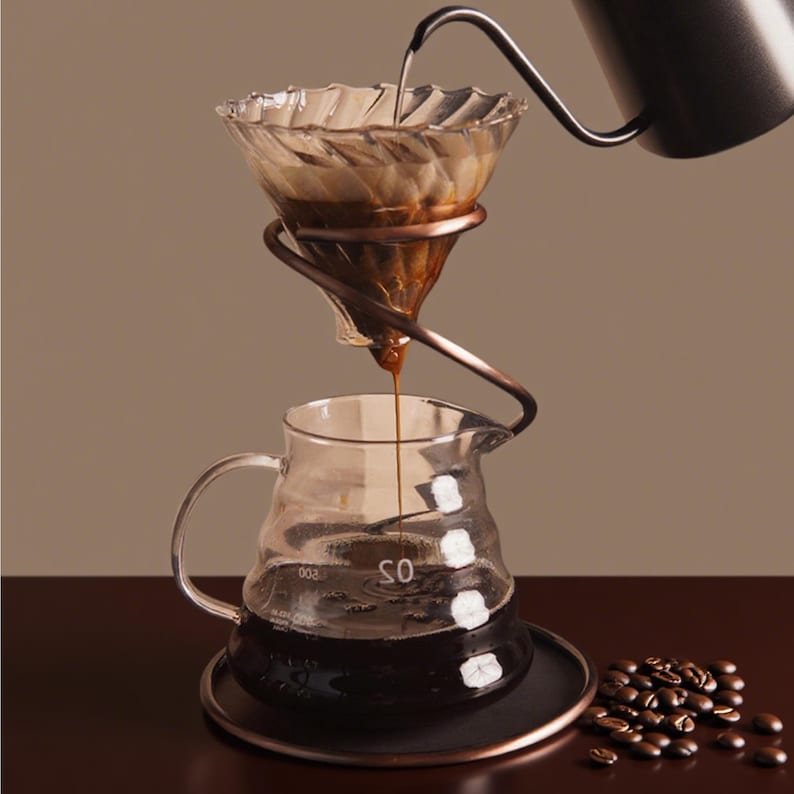 Personalized Industrial Vintage Pour Over Coffee Stand Set - Metal Drip ...