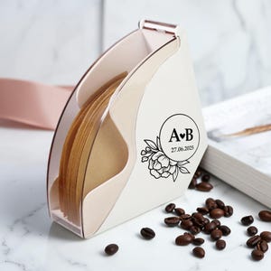 Custom Wood & Acrylic Coffee Filter Holder – Dustproof Paper Storage Box for Pour-Over, Gift for Coffee Lovers