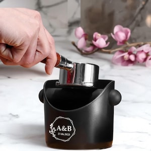 Custom Modern Coffee Knock Box - Unique Gift for Coffee Lovers, Barista-Grade Espresso Grounds Collector & Storage
