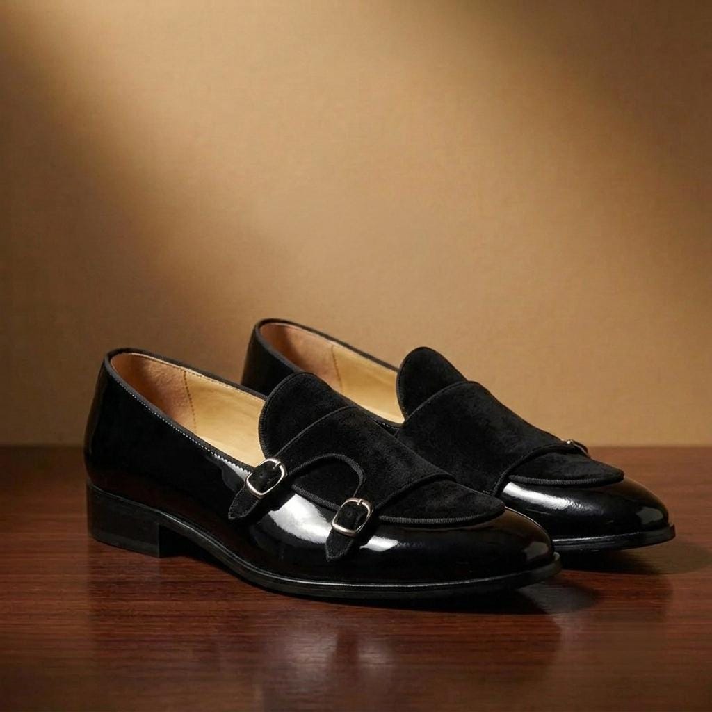 suede black dress shoes & Patent Leather Shoes: Men's Formal Wedding galas and all upscale MasterSku:KA6S2G25 Found: A Classy & Size:19 (9m to 12m)