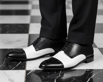 Canali Men\'s Two-Tone Leather Shoes – Size 10.5D Retro Two Tone Mens Dress Shoes!! Sz 9.5 - Etsy main image 2