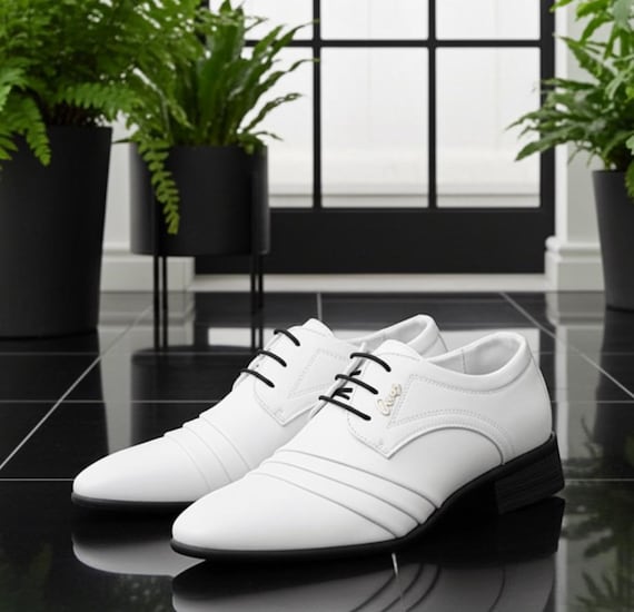 formal white dress shoes for men Handmade Leather Oxford Shoes: Men's Wedding Spectator all white dress shoes
