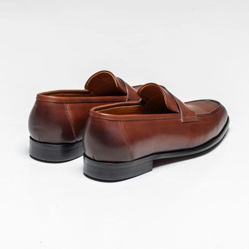 Tresmode Aris Brown Men's Leather Penny Loafers