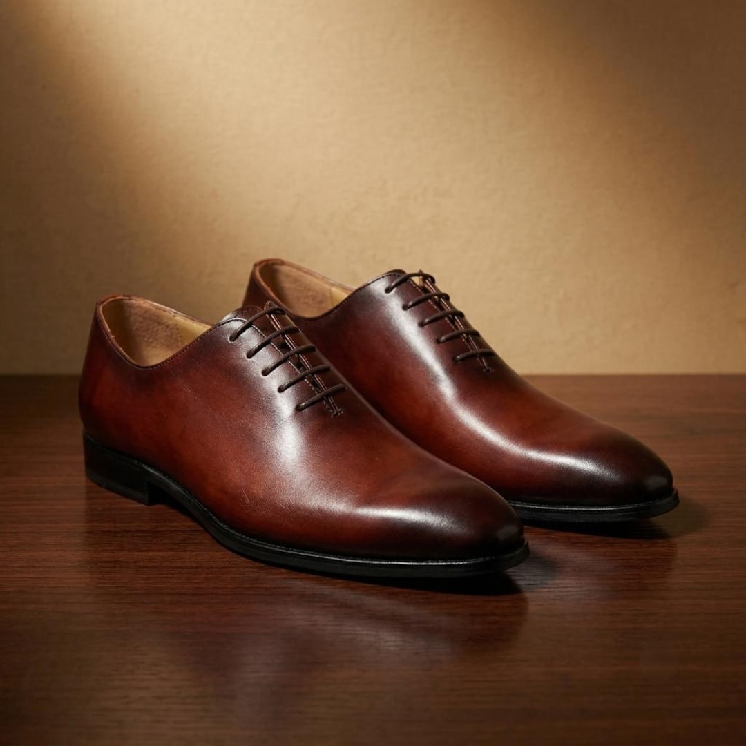 mens size 7 brown dress shoes Men's Wholecut Oxford Shoes: Handmade Leather Lace-ups Sequin Butterfly Dress in colourCode_999B these dress shoes are Color:Dusty Mint