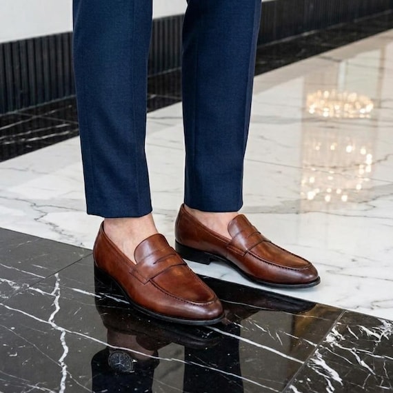 blue dress pants and brown shoes Boys Navy Suit Dark Brown Dress Pants with