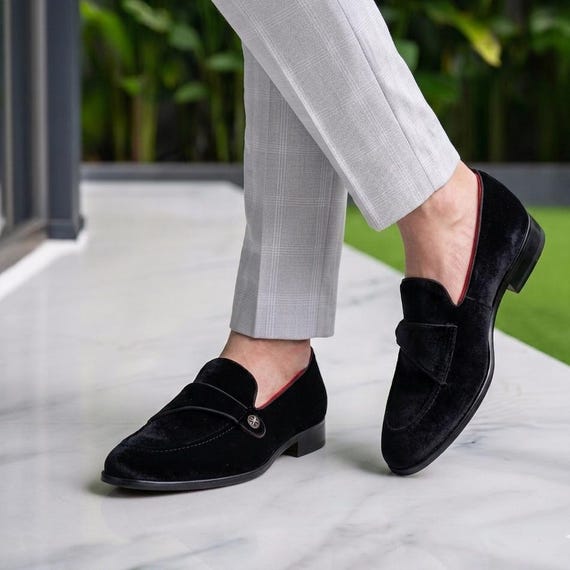 suede black dress shoes Leather Loafers: Men's Slip-on Wedding galas and all upscale MasterSku:KA6S2G25 Found: A Classy & Size:19 (9m to 12m)