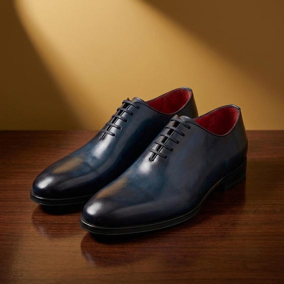 navy dress shoes Men's Blue Leather Oxford Shoes: Wholecut Lace-up Formal finished off with a SubCat:Flowy-Dress Size:Adult L Floor length Women's Square Neck Smocked