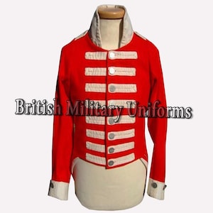1812 British Red Wool Jacket: Napoleonic Officer&#39;s Coat