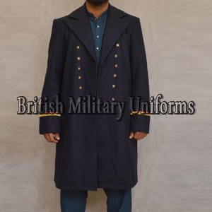 19th Century Wool Frock Coat: Naval Steampunk Military Jacket