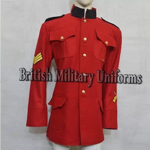 1950s British Uniform, British Army Tunic, Officer's Tunic, Military Tunic, Royal British Jacket, Men's Red Wool Tunic, Historical Tunic