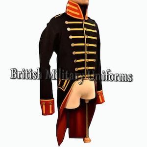 Black Wool 19th Century Military Coat: US Artillery, British Officer Style