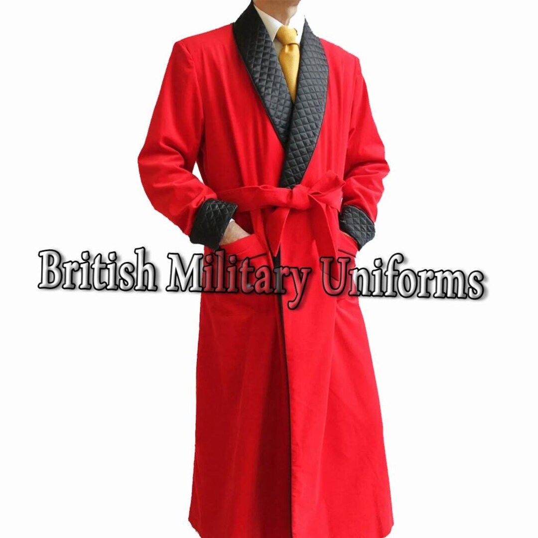 Men’s Smoking Robe, Dinner Party Wear Robes, Gentleman Red Velvet House ...
