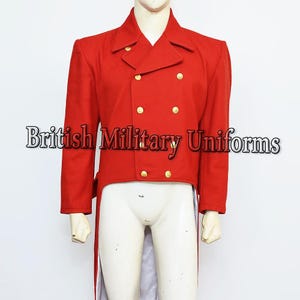 Red Wool Regency Tailcoat: 18th Century Reenactment Costume