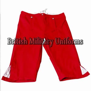 18th Century Breeches, British Breeches, Uniform Accessories, Revolutionary Breeches, Military Breeches, Colonial Breeches Red Wool Breeches
