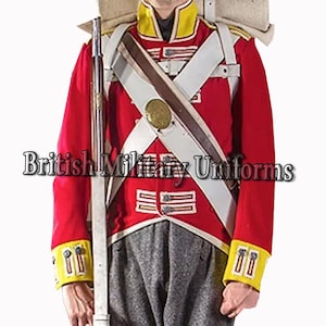 Red Wool British Military Uniform Jacket: Napoleonic, Steampunk, Cosplay