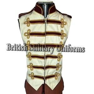 Military Hussar Wool Waistcoat: 18th Century Colonial Vest