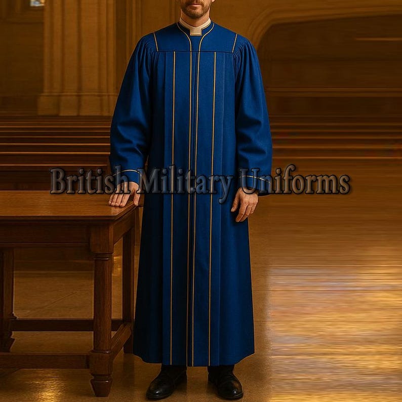Royal Blue Wool Clergy Robe: Custom Tailored Churchman Attire - Etsy