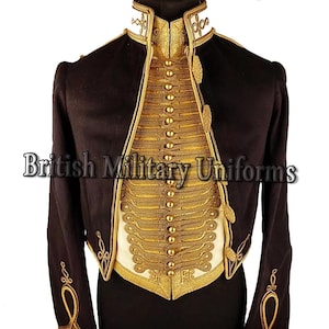 Wool Regimental Mess Jacket: British Hussar Uniform, Reenactment Coat