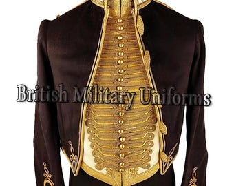 Wool Regimental Mess Jacket: British Hussar Uniform, Reenactment Coat