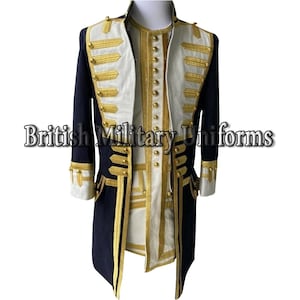 Admiral Uniform, British Royal Navy Jacket, Gothic Military Uniform, Admiral Officer&#39;s Coat, British Captain Coat, Men&#39;s Navy Blue Wool Coat