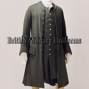 Dark Gray Wool Frock Coat: 18th Century British Gentleman&#39;s Coat