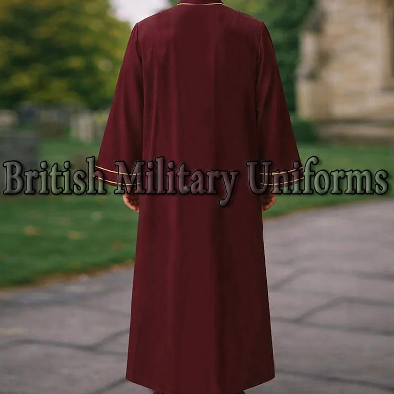 Traditional Clergy Cassock Robe, Burgundy Wool Priest Robe With Gold ...