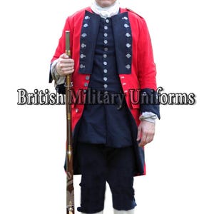 Red Wool British Soldier Uniform: Revolutionary War Coat