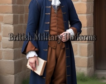 Navy Blue Wool Frock Coat, Pirate Caribbean Coat, Historical Renaissance Jacket, Steampunk Costume,