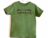 Last one Size 10-12 Boy Definition Screenprinted Children's T-shirt in Green Heather with black ink