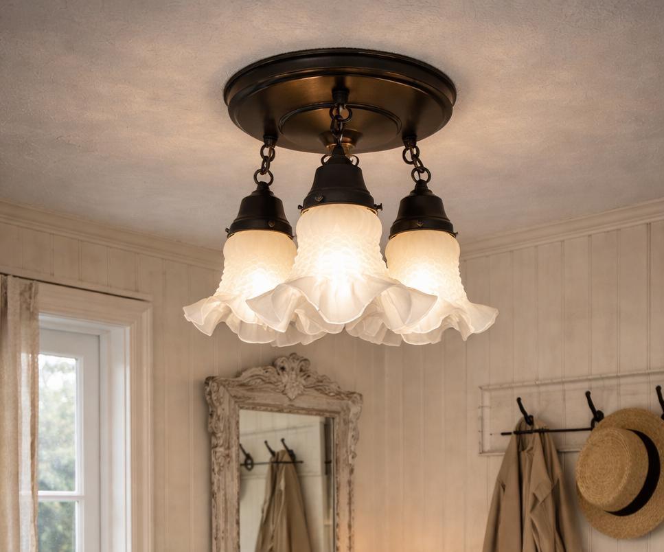 USA 1930s　ランプ　ライト　照明　レトロ　アンティーク Vintage 1930s Ceiling Light Fixture - Etsy