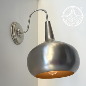 Polished Steel LARGE MODERN Wall Sconce Light Fixture Flush Mount Chandelier Kitchen Bathroom Vanity Ceiling Contemporary Industrial Organic