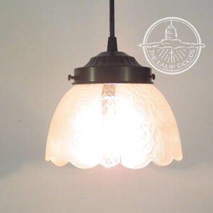 Vintage 1930&#39;s 50&#39;s Frost & Clear PENDANT Light- Lighting Fixture Farmhouse Chandelier Kitchen Lamp Goods Bathroom Antique Floral Cottage