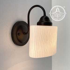 Textured Milk Glass Dome Globe SCONCE Wall Light Fixture - Modern Contemporary Bathroom Kitchen Historic Lamp Lighting Flush Mount Ceiling