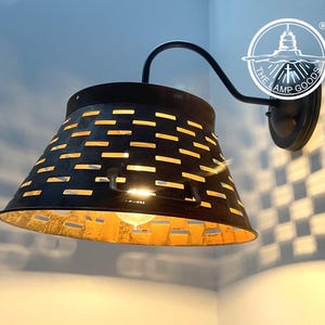 Pierced Metal Rustic Barn Wall Light - Farmhouse Bathroom Light Fixtures Sconce Flush Mount Vanity Lighting Industrial Chandelier Kitchen