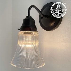 Art Deco 1930&#39;s Antique Glass Wall Sconce Light Fixture -Lighting Dining Kitchen Island Bathroom Vintage Ceiling Flush Mount Farm Lamp Goods