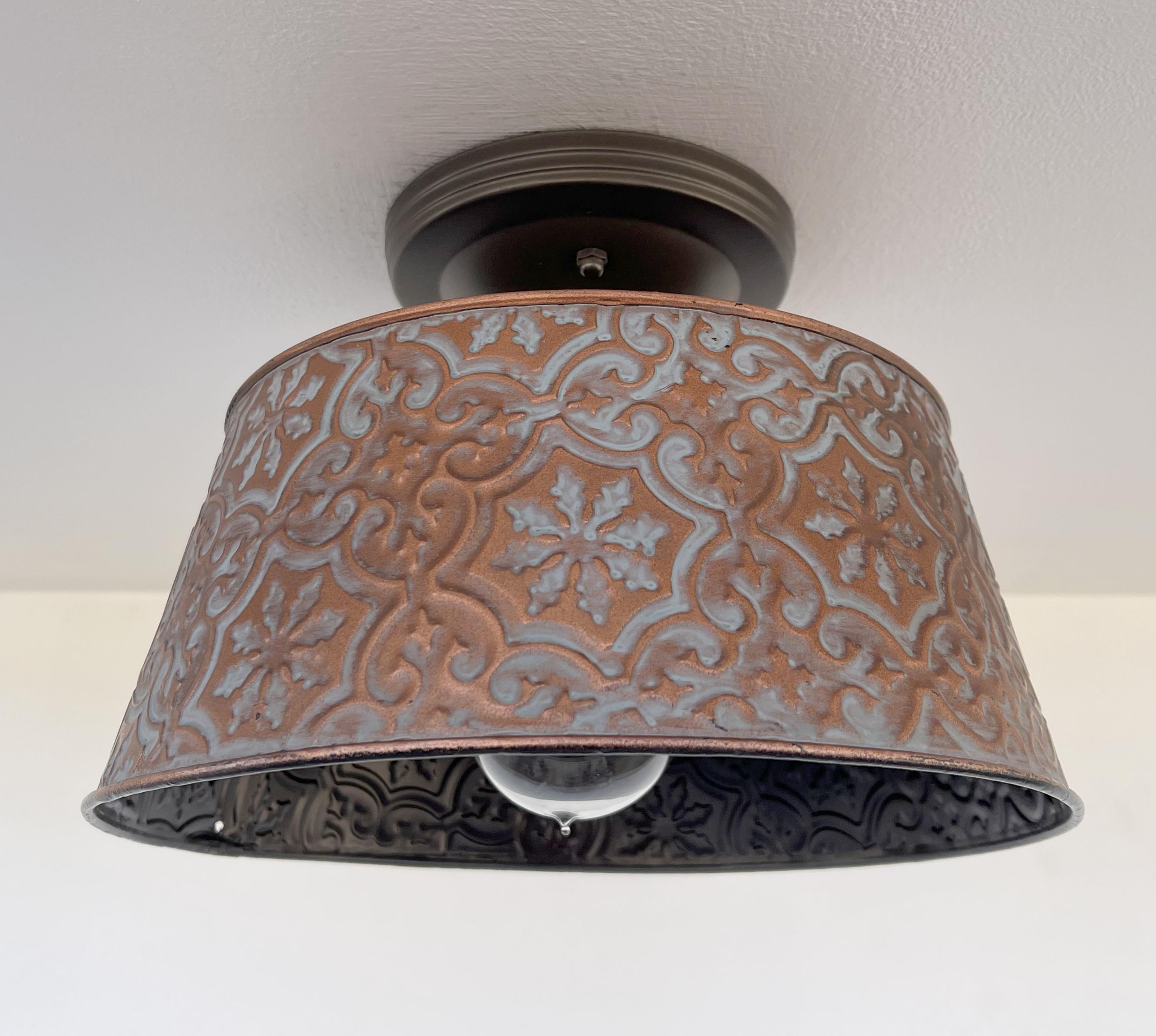 Ornate Copper Ceiling Light Flush Mount Farmhouse - Metal Kitchen ...