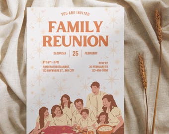 Editable Family Reunion Invitation | Canva Template (Digital Download)