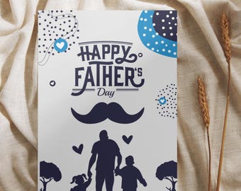 Father's Day Card Template | Editable Canva Greeting Card (Digital Download)