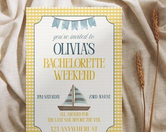 Bachelorette Weekend Invitation | Editable Canva Bach Party Invite | Girls Trip Celebration Card | Digital Download