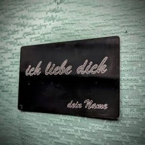 Extra dünne Liebesvisitenkarten, personalisierte Aluminium Visitenkarten | Brieftaschen Karte | Geschenk Männer | Graviert | Liebe