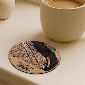 Dessous de verre personnalisés thé café bière sous-bocks de carte en bois personnalisés ensemble de sous-bocks de table décoration de cuisine cadeau d'anniversaire de 10 ans