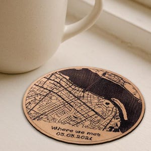 Dessous de verre carte en bois personnalisés Dessous de verre fait main pour boisson chaude, ensemble de sous-bocks de table souvenir de voyage, carte, cadeau d'enseignant, cadeaux de mariage
